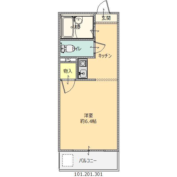 ロマーヌ足利　第一（301） 間取り図画像