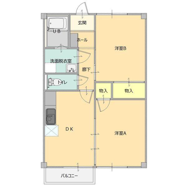 サンハイツケヅカA（101） 間取り図画像
