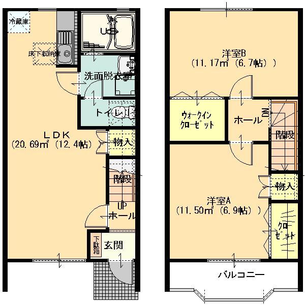 太田市鳥山上町アパート 間取り図画像