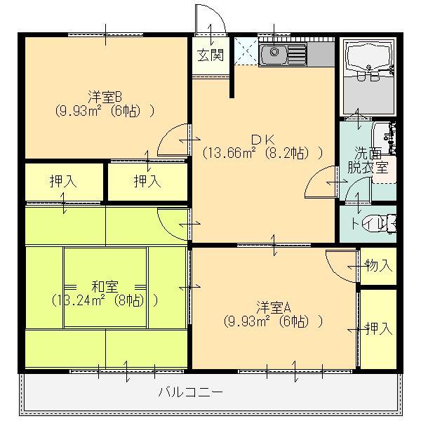 パークサイドシティー　弐番館（202） 間取り図画像