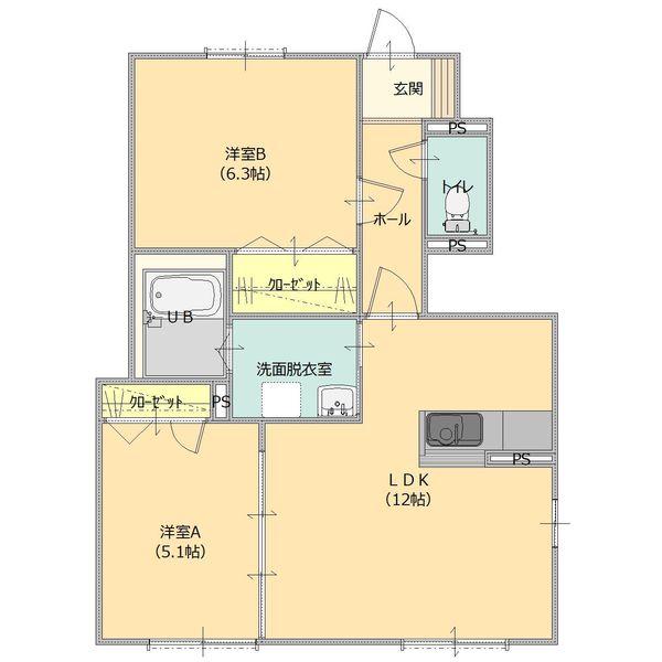 エコパルフェ（102） 間取り図画像