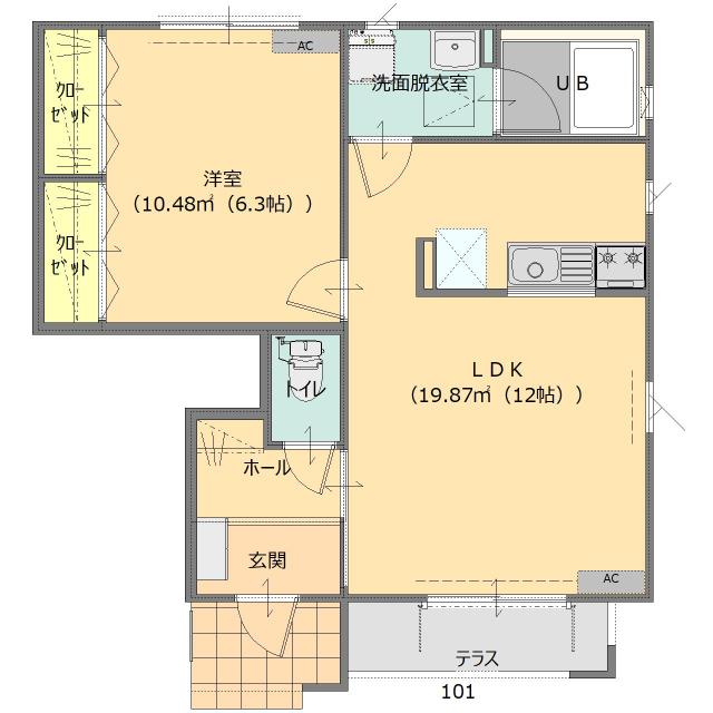 月桂樹（ローリエ）の街　D棟（101） 間取り図画像