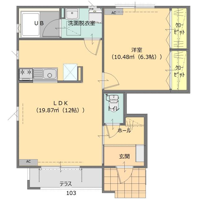 月桂樹（ローリエ）の街　D棟（103） 間取り図画像