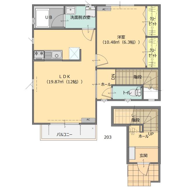 月桂樹（ローリエ）の街　D棟（203） 間取り図画像