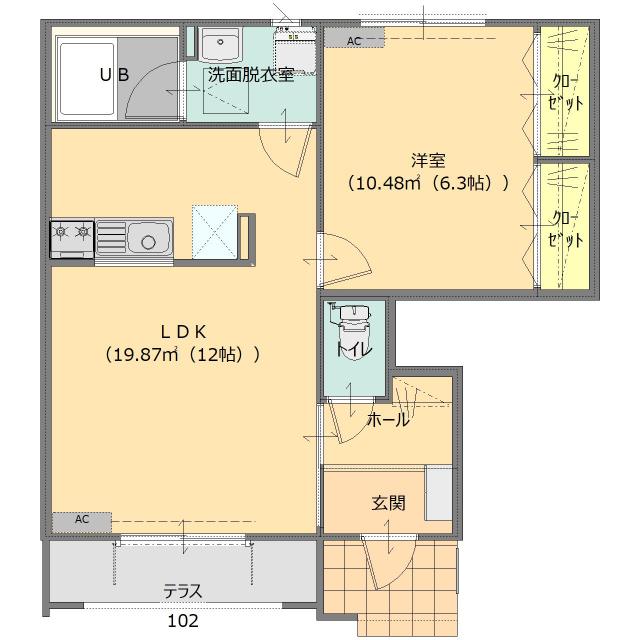 月桂樹（ローリエ）の街　D棟（102） 間取り図画像
