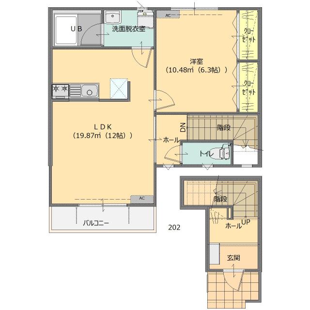 月桂樹（ローリエ）の街　D棟（202） 間取り図画像