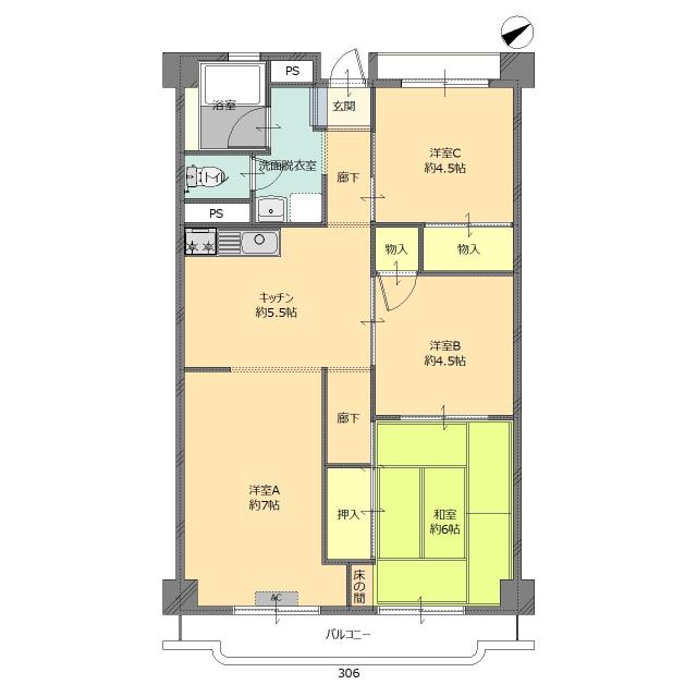 泉南マンション（306） 間取り図画像
