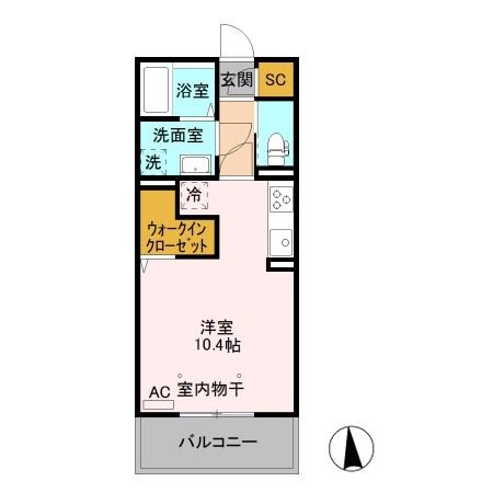 カスタリア　Ｂ（206） 間取り図画像