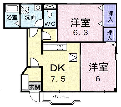ＨＫソレイユ　Ａ（102） 間取り図画像
