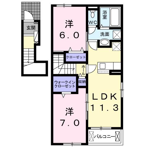 ＨＹソレイユ　Ｂ（201） 間取り図画像