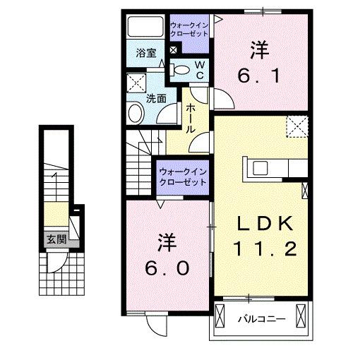 アプリークムＢ（202） 間取り図画像