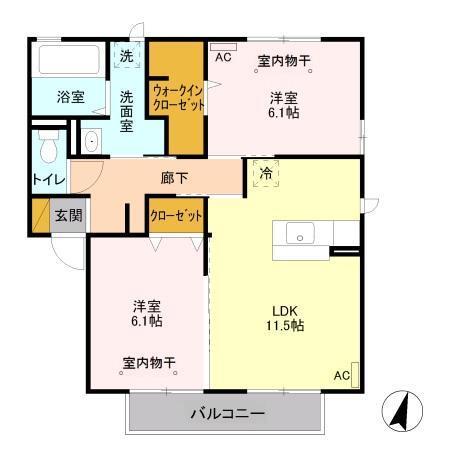 ラピス・コート　Ｂ（202） 間取り図画像