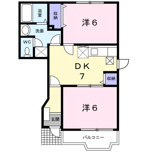 コーポクニモリミＡ（102） 間取り図画像