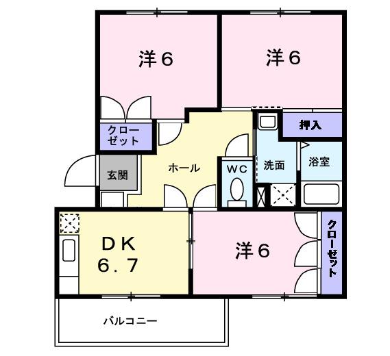 パークヒルズＡ（203） 間取り図画像