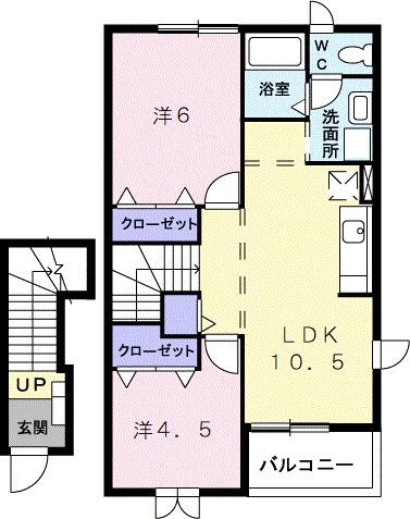 アンソレイエＢ（203） 間取り図画像
