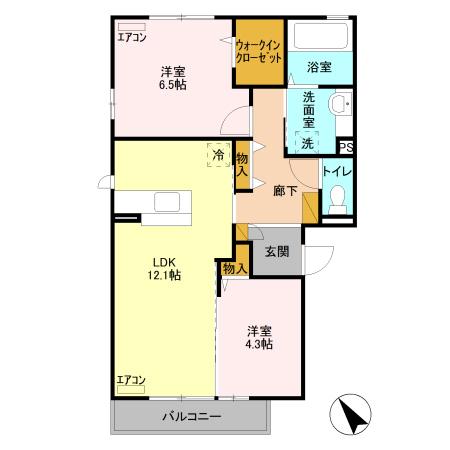 グレイス　Ａ（201） 間取り図画像