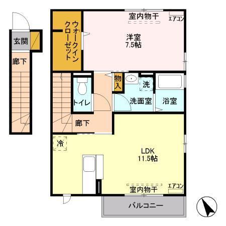 Ｆｏｎｔａｎａ　Ａ（201） 間取り図画像
