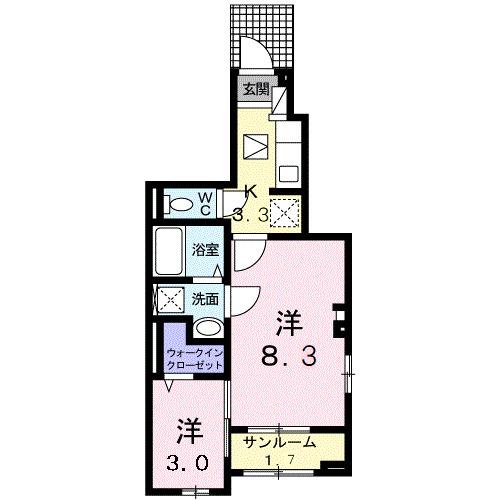 クラール　大島　Ｂ（101） 間取り図画像
