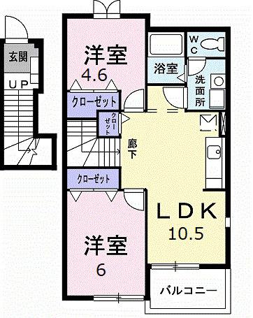 スウィートヒルＡ（201） 間取り図画像