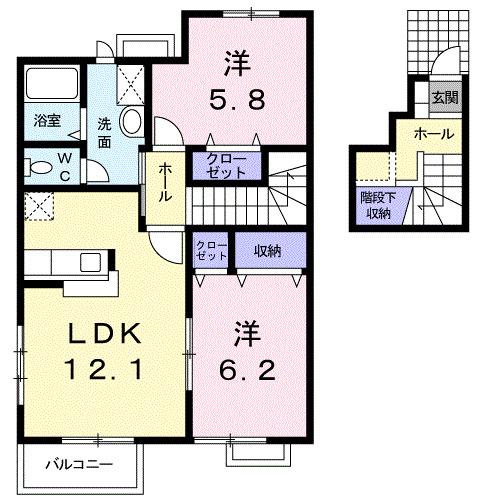 メープルⅡ（202） 間取り図画像
