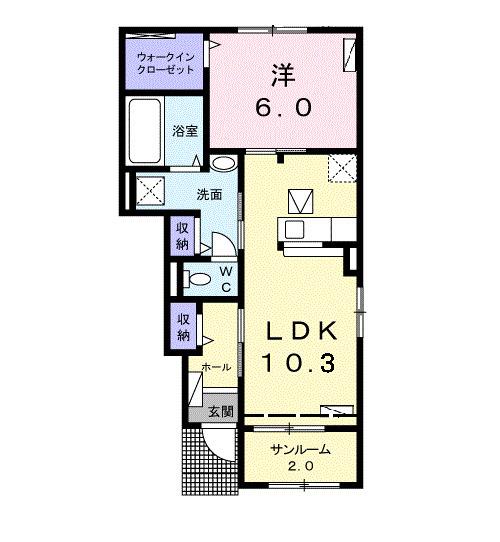 クレメントハウスＢ（103） 間取り図画像