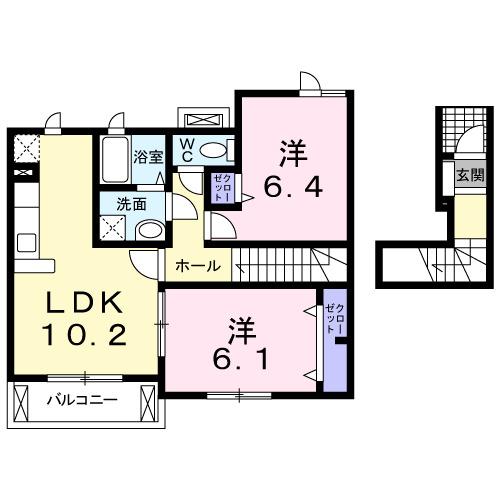 プリュジュールＡ（202） 間取り図画像