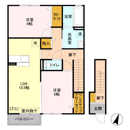 ナディア　Ｂ（206） 間取り図画像