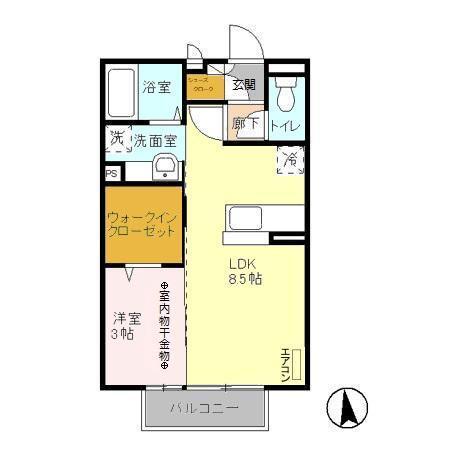 コスミオン　Ａ（202） 間取り図画像