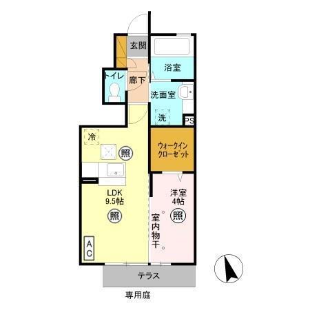 ヴィラ クレール（102） 間取り図画像