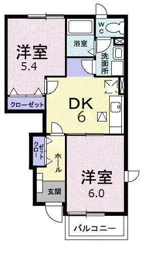アンソレイエＢ（103） 間取り図画像