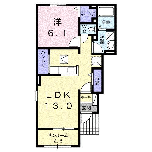 ヒルサイドハウス　エレガント（101） 間取り図画像
