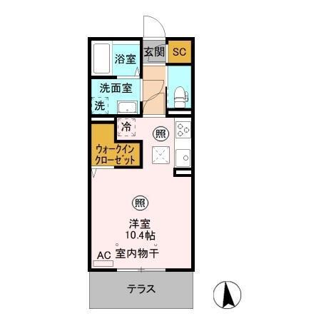 カスタリア　Ａ（102） 間取り図画像