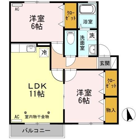メゾン･フィエルテ　Ａ/Ｂ/Ｃ（A202） 間取り図画像
