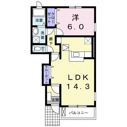 エレガンテ　クローネ　Ｂ（103） 間取り図画像