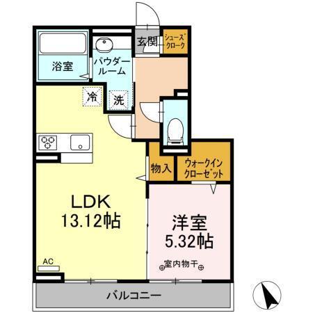 エリタージュ朝倉　South（203） 間取り図画像