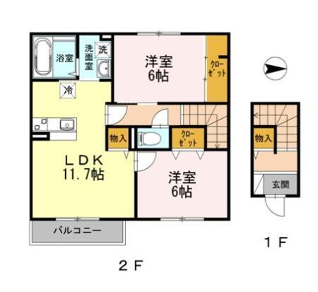 ソレイユ鴨宮（203） 間取り図画像