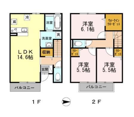 テラスハウス・リーベン（101） 間取り図画像