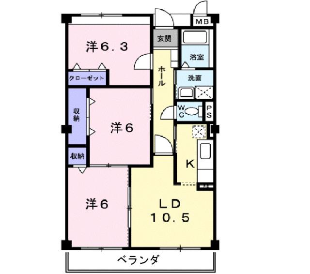 レインボーキャッスル（202） 間取り図画像