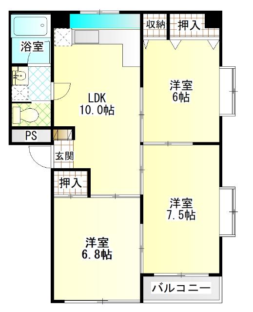 サユリマンション（101） 間取り図画像