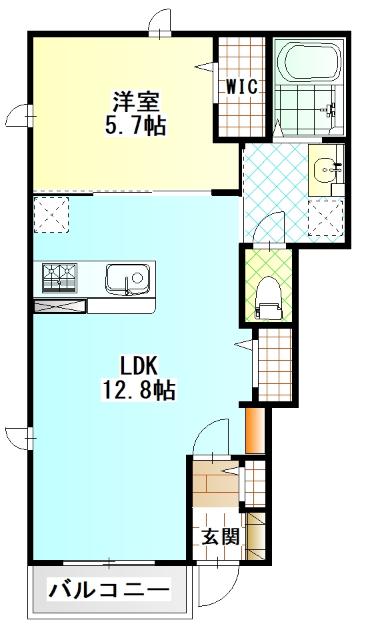 (仮称)堀之内新築アパート（101） 間取り図画像