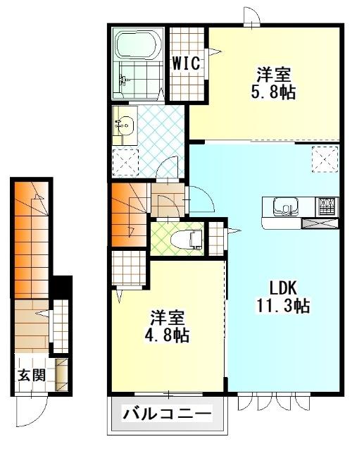 (仮称)堀之内新築アパート（202） 間取り図画像