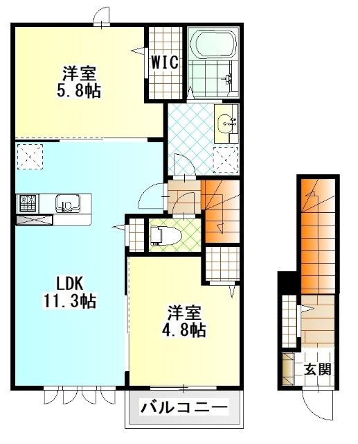 (仮称)堀之内新築アパート（203） 間取り図画像