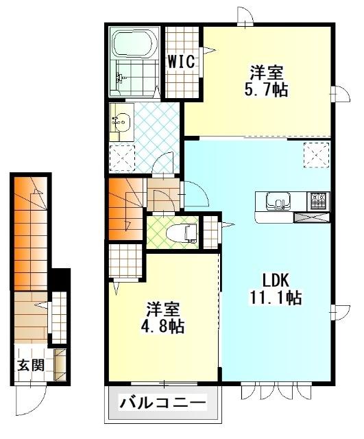 (仮称)堀之内新築アパート（204） 間取り図画像