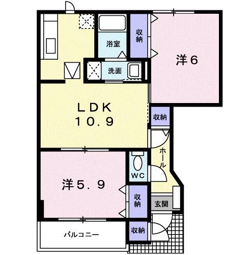 ラルジュⅠ（102） 間取り図画像
