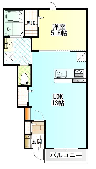 (仮称)堀之内新築アパート（102） 間取り図画像