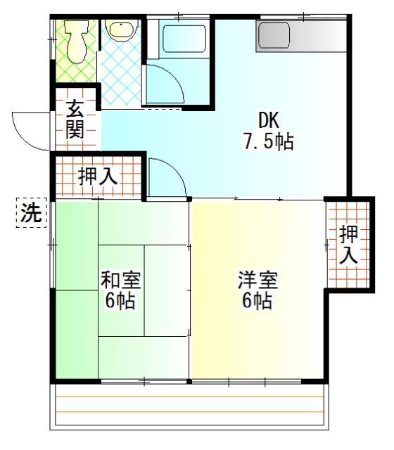 内田アパート（101） 間取り図画像