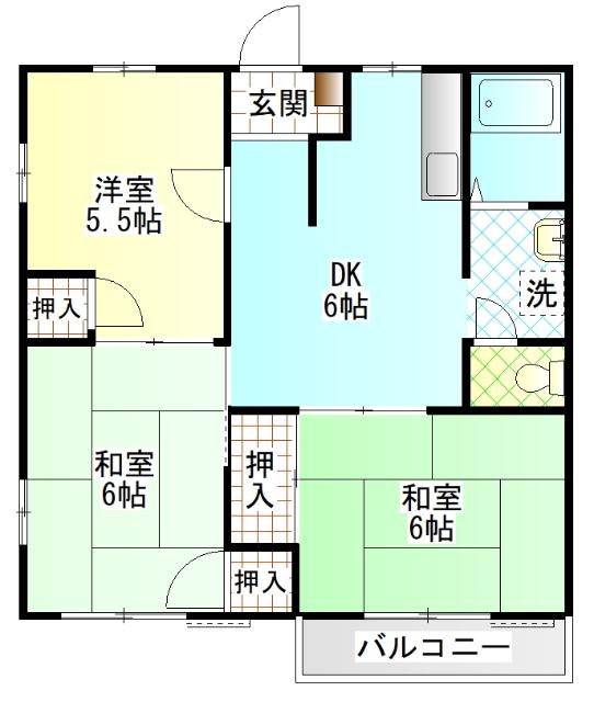 コーポ岡部B棟（201） 間取り図画像