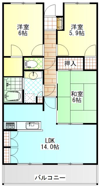 セレスガーデン扇町（502） 間取り図画像