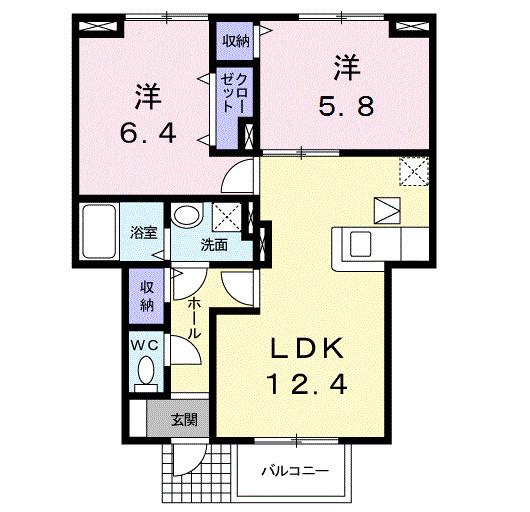メゾン・サンパティーク（102） 間取り図画像
