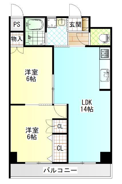 オリーブ飯泉（302） 間取り図画像